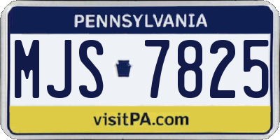 PA license plate MJS7825