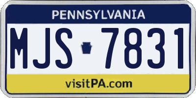 PA license plate MJS7831