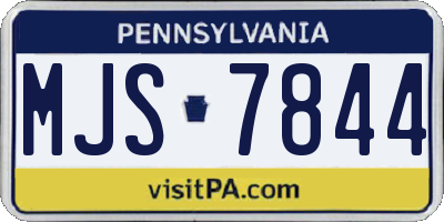 PA license plate MJS7844