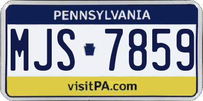 PA license plate MJS7859