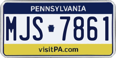 PA license plate MJS7861