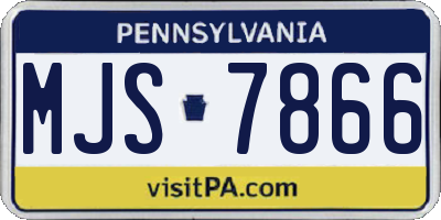 PA license plate MJS7866