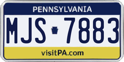 PA license plate MJS7883