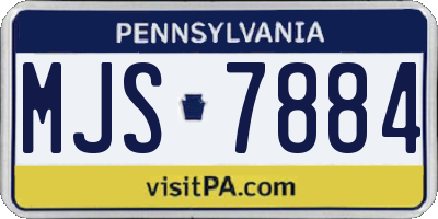 PA license plate MJS7884