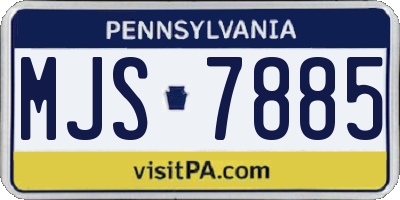 PA license plate MJS7885