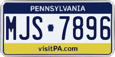 PA license plate MJS7896