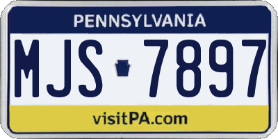 PA license plate MJS7897