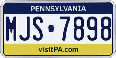 PA license plate MJS7898