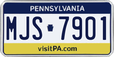 PA license plate MJS7901