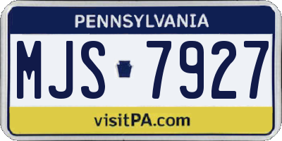 PA license plate MJS7927