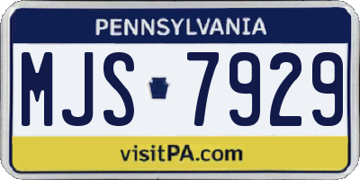 PA license plate MJS7929