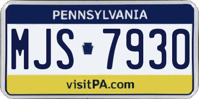 PA license plate MJS7930