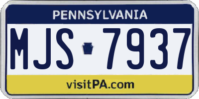 PA license plate MJS7937