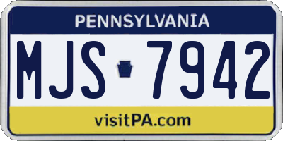 PA license plate MJS7942