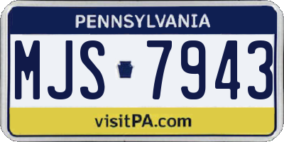 PA license plate MJS7943