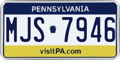 PA license plate MJS7946