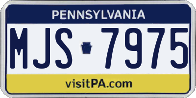 PA license plate MJS7975