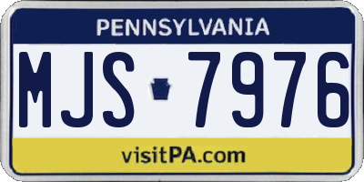 PA license plate MJS7976