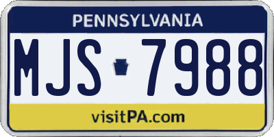 PA license plate MJS7988