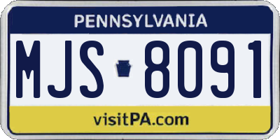 PA license plate MJS8091