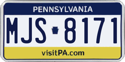 PA license plate MJS8171