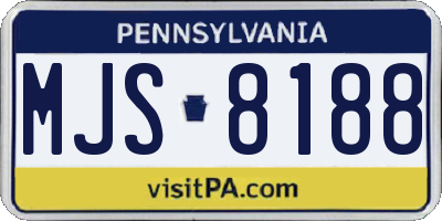 PA license plate MJS8188