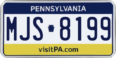 PA license plate MJS8199