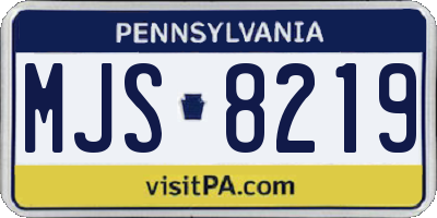 PA license plate MJS8219