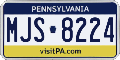PA license plate MJS8224