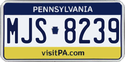 PA license plate MJS8239
