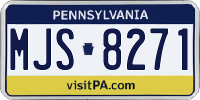 PA license plate MJS8271