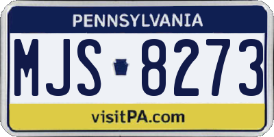 PA license plate MJS8273