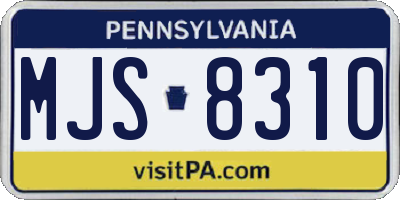PA license plate MJS8310