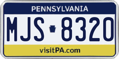 PA license plate MJS8320
