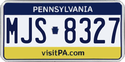 PA license plate MJS8327