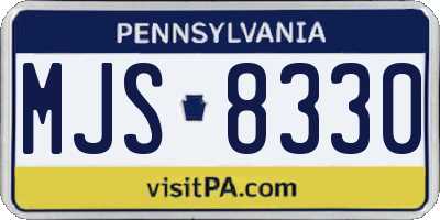 PA license plate MJS8330