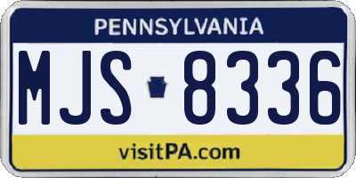 PA license plate MJS8336