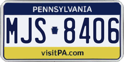 PA license plate MJS8406