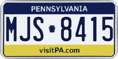 PA license plate MJS8415