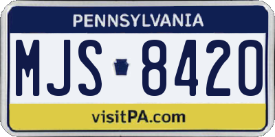 PA license plate MJS8420
