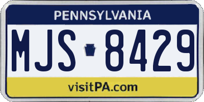 PA license plate MJS8429