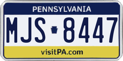 PA license plate MJS8447