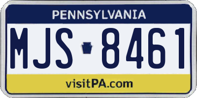 PA license plate MJS8461