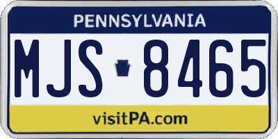 PA license plate MJS8465