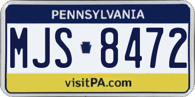 PA license plate MJS8472
