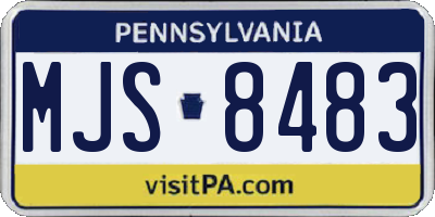 PA license plate MJS8483