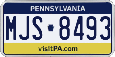 PA license plate MJS8493