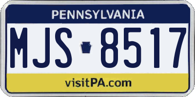PA license plate MJS8517