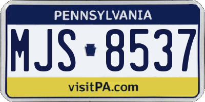 PA license plate MJS8537