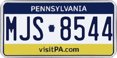 PA license plate MJS8544